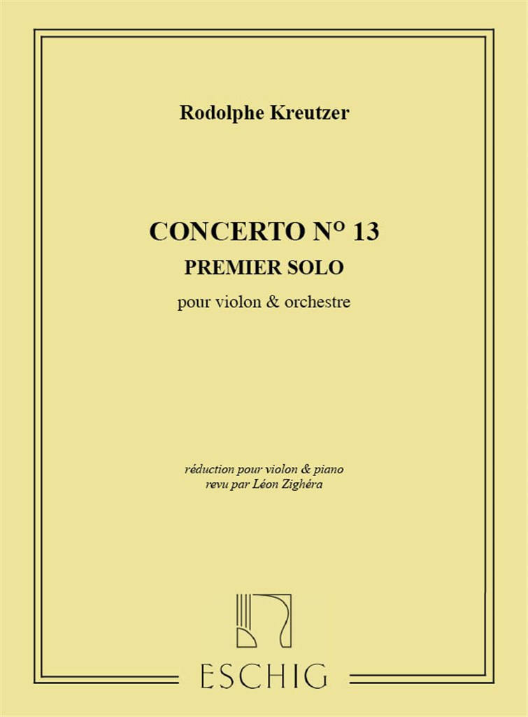 1Er Solo Du 13E Concerto, Reduction Pour Violon